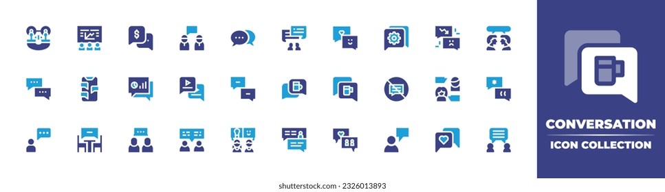 Conversation icon collection. Duotone color. Vector illustration. Containing conversation, talk, no talk.