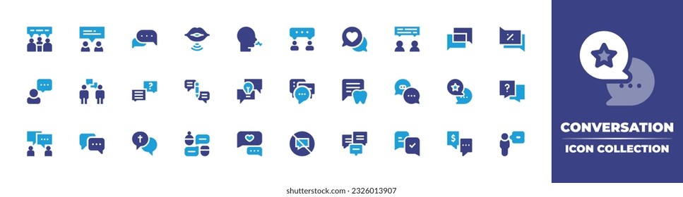 Conversation icon collection. Duotone color. Vector illustration. Containing conversation, talk, talking, conversations, no talking.