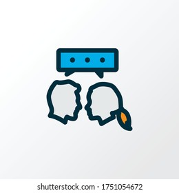 Conversation icon colored line symbol. Premium quality isolated chatting element in trendy style.