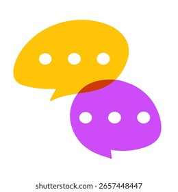 Icono de conversación. Coloridas burbujas de discurso. Diseño de Vector sobre fondo blanco.