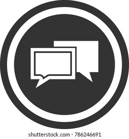 Conversation icon , dark circle sign design