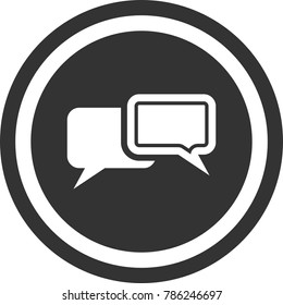 Conversation icon , dark circle sign design