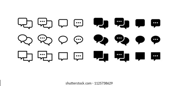 Conversation Icon Design Symbol Vector Chat Set Message Dialogue