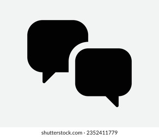 Konversationssymbol Dialog Chat Comment Gossip Diskutieren Rede Social Text Bubble Box Forum Schwarz Weiß Video Grafik Illustration Zeichen Symbol