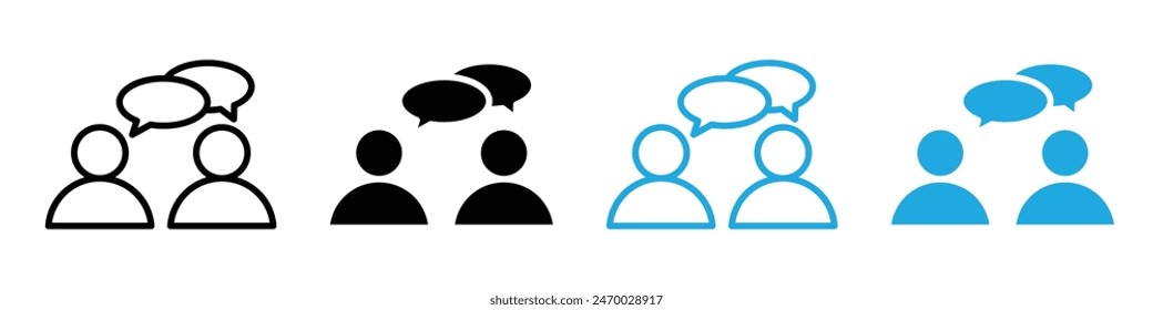 Conversation icon featuring dialogue bubbles for communication, perfect for social media, customer service, and chat apps