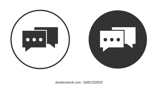 Ícone de conversa simples. Símbolo de sinal de vetor isolado da ilustração