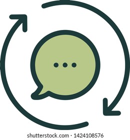 Conversation icon flat style illustration isolated on white background