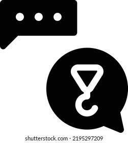 Conversation Icon With Glyph Style, Construction Business Sign And Symbol Isolated On White Background