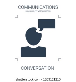 conversation icon. high quality filled conversation icon on white background. from communications collection flat trendy vector conversation symbol. use for web and mobile
