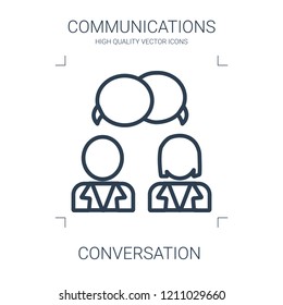 conversation icon. high quality line conversation icon on white background. from communications collection flat trendy vector conversation symbol. use for web and mobile