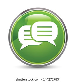 Conversation icon isolated on elegant green round button vector illustration