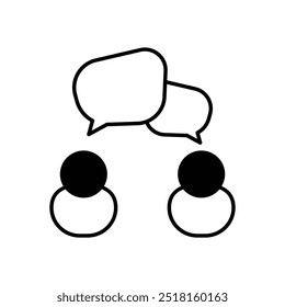 Ícone de conversa isolado em um plano de fundo branco. Ilustração vetorial.