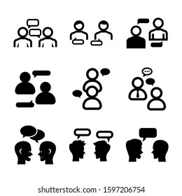 conversation icon isolated sign symbol vector illustration - high quality black style vector icons
