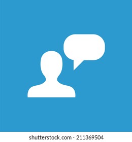 conversation icon, isolated, white on the blue background. Exclusive Symbols 