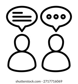 Ilustración vectorial de diseño de línea de iconos de conversación