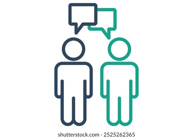 Conversation icon. line icon style. people with chat. icon related to online course. education elements vector illustration