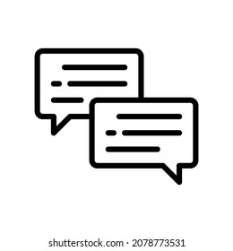 Icono de conversación, Icono de icono de estilo de línea, Ilustración vectorial, Adecuada para sitio web, aplicación móvil, impresión, presentación, infografía y cualquier otro proyecto.