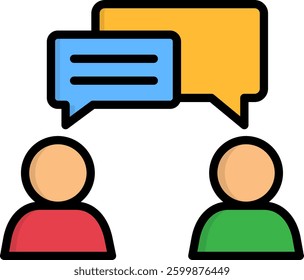 Conversation Icon Lineal Color Vector Illustration