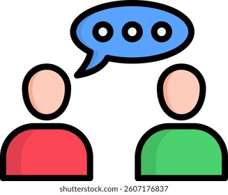 Conversation Icon Lineal Color Vector Illustration