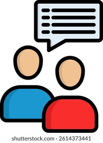 Conversation Icon Lineal Color Vector Illustration