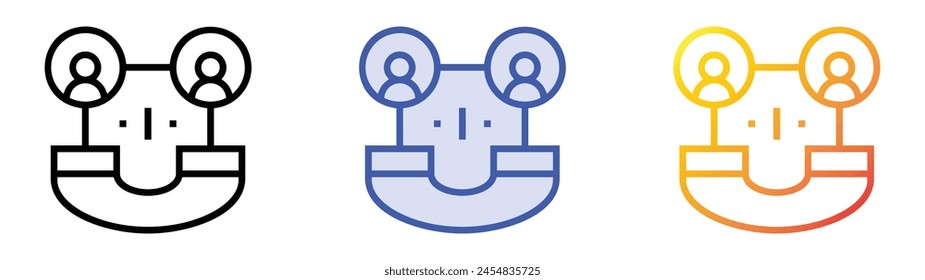 conversation icon. Linear, Blue Fill and Gradient Style Design Isolated On White Background