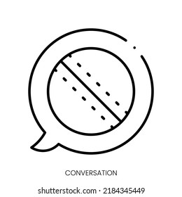 Konversationssymbol. Lineares Zeichen einzeln auf weißem Hintergrund. Vektorgrafik