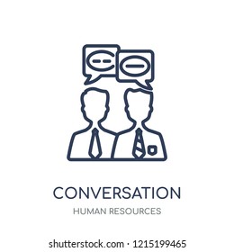 Conversation icon. Conversation linear symbol design from Human resources collection.