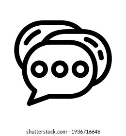 icono de conversación o logotipo símbolo de signo aislado ilustración vectorial - iconos vectoriales de estilo negro de alta calidad
