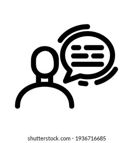 Konversationssymbol oder Logo einzeln auf Zeichen, Vektorgrafik - hochwertige Vektorsymbole mit schwarzem Hintergrund
