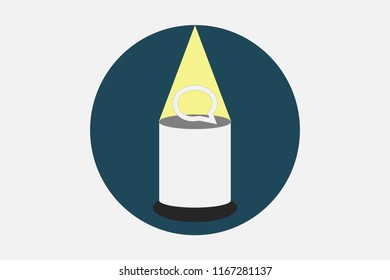 Conversation icon on a pedestal.