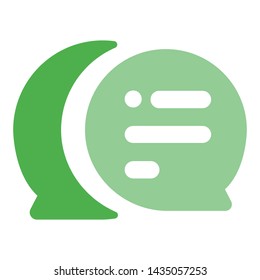 conversation icon part of marketplace Icon in green color and flat vector style 