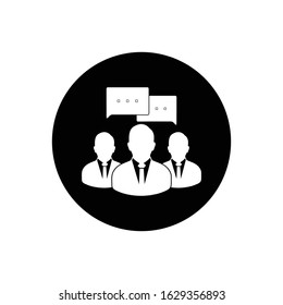 Conversation Icon. Rounded Button style vector EPS.