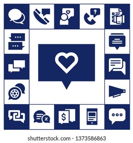 conversation icon set. 17 filled conversation icons.  Collection Of - Chat, Communication, Conversation, Speech, Call, Mobile, Discussion