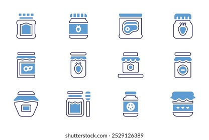 Conversation icon set. Bold line style. Duotone colors. Editable stroke. conserve, jam, honey, plant.