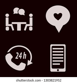 conversation icon set with call center, love chat bubble and talking people vector illustration