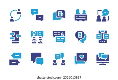 Conversation icon set. Duotone color. Vector illustration. Containing talking, conversation, talk. 