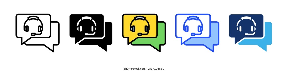 Conversation Icon Set With Multiple Style Collection