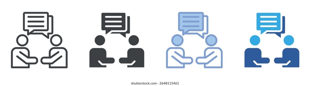Conversation icon set multiple style collection