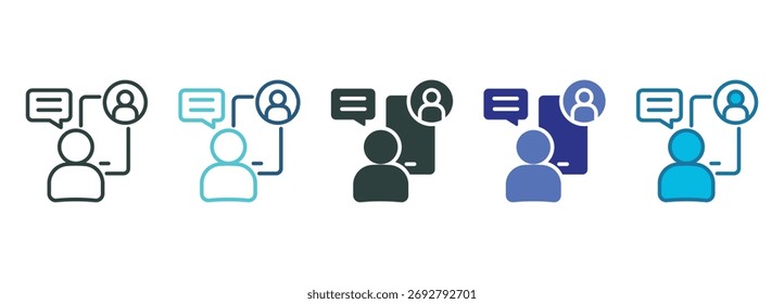 Conjunto de iconos de conversación de varios estilos de
