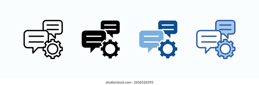Conversation Icon Sheet Multiple Style Collection Isolated Vector