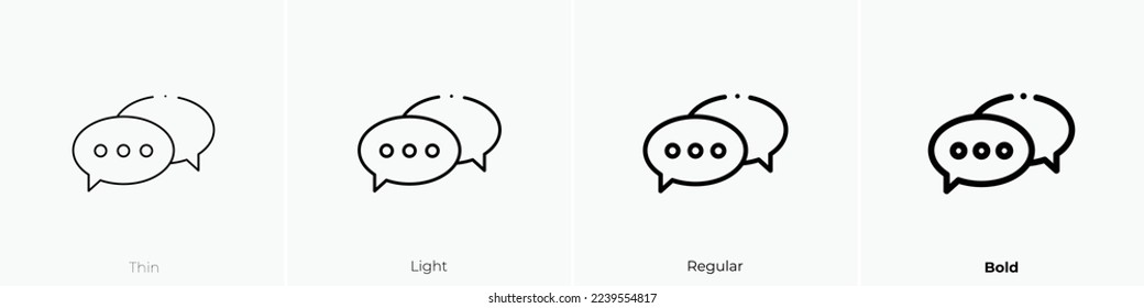 conversation icon. Thin, Light Regular And Bold style design isolated on white background