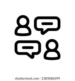 Conversation icon in trendy outline style isolated on white background. Conversation silhouette symbol for your website design, logo, app, UI. Vector illustration, EPS10.