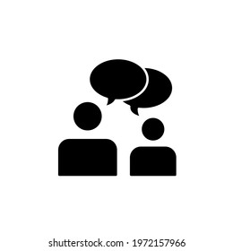 conversation icon vector illustration. black icon style design. isolated on white background