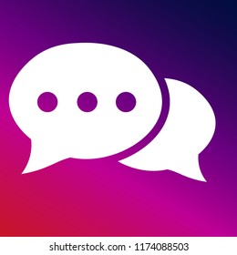 Conversation icon vector illustrator creative design purple and pink gradient background