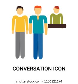 Conversation icon vector isolated on white background, Conversation transparent sign , business people, person or human illustration