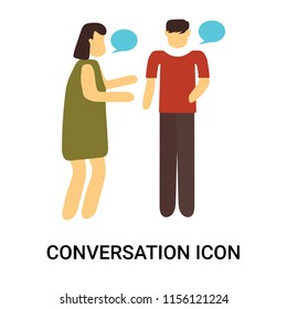 Conversation icon vector isolated on white background, Conversation transparent sign , business people, person or human illustration