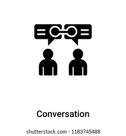 Conversation icon vector isolated on white background, logo concept of Conversation sign on transparent background, filled black symbol
