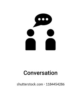 Conversation icon vector isolated on white background, logo concept of Conversation sign on transparent background, filled black symbol