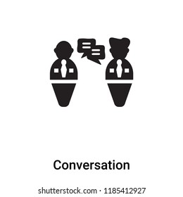 Conversation icon vector isolated on white background, logo concept of Conversation sign on transparent background, filled black symbol