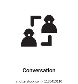 Conversation icon vector isolated on white background, logo concept of Conversation sign on transparent background, filled black symbol